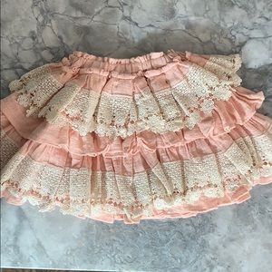Linen and lace skirt